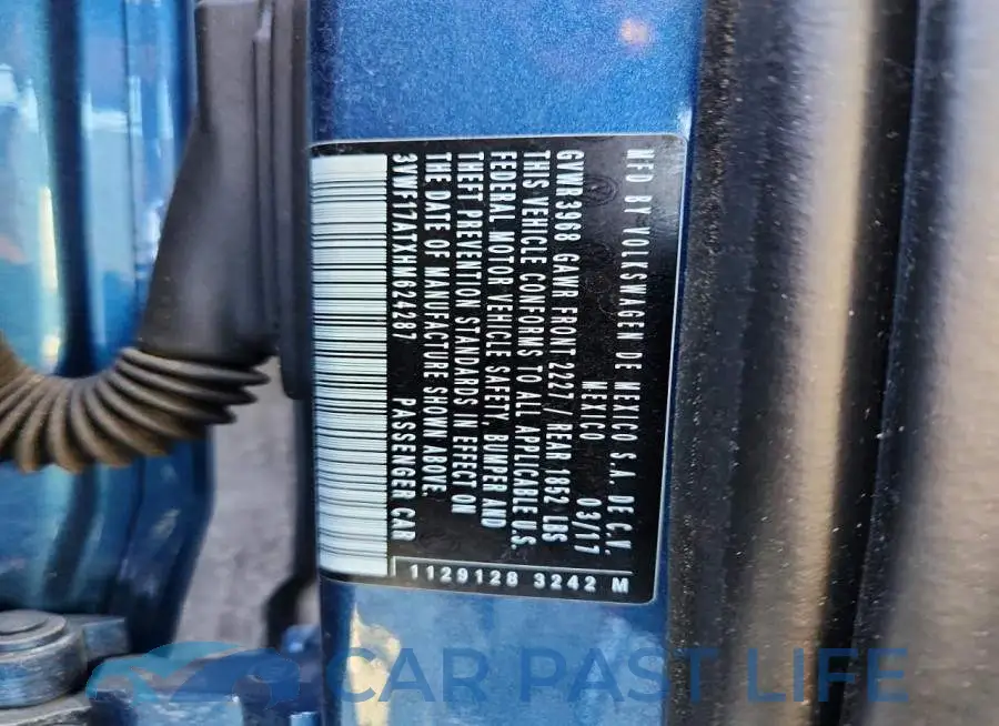3VWF17ATXHM624287# 12