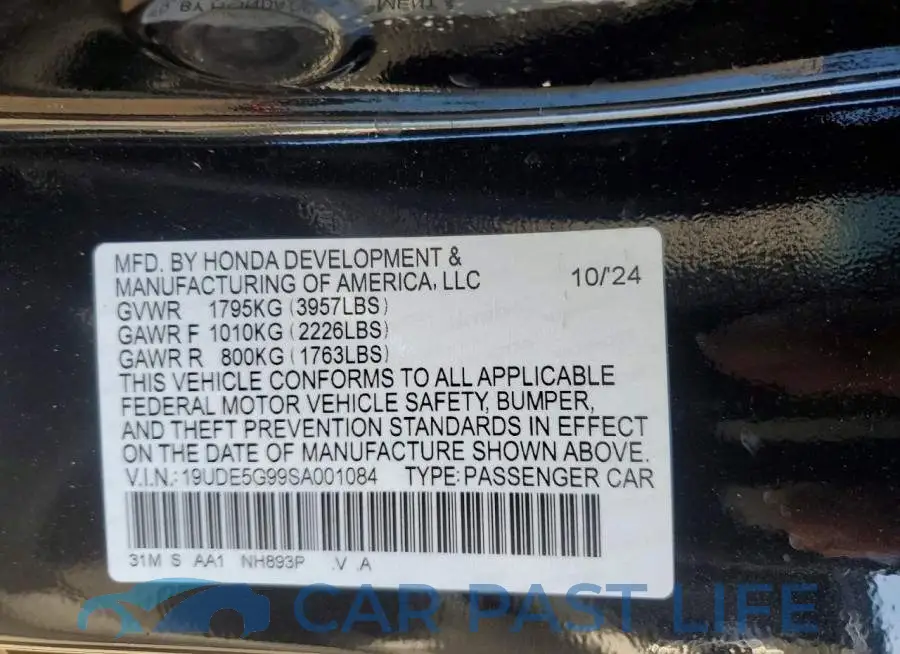 19UDE5G99SA001084# 13