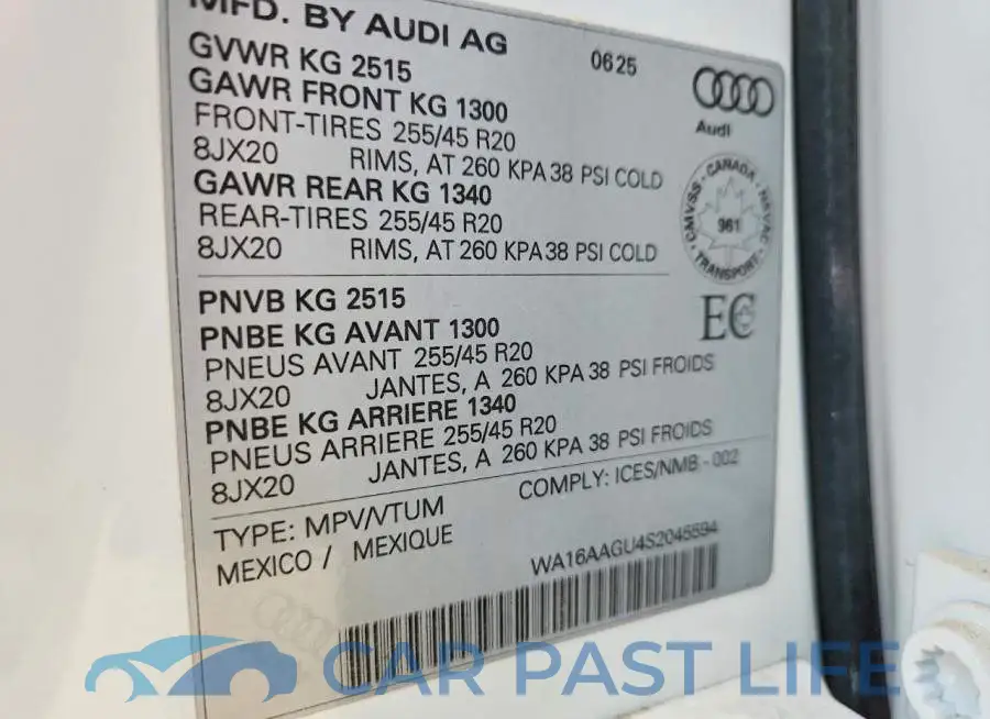 WA16AAGU4S2045594# 14