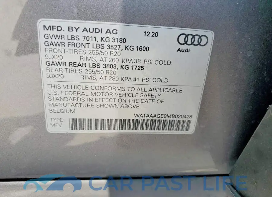 WA1AAAGE8MB020428# 12