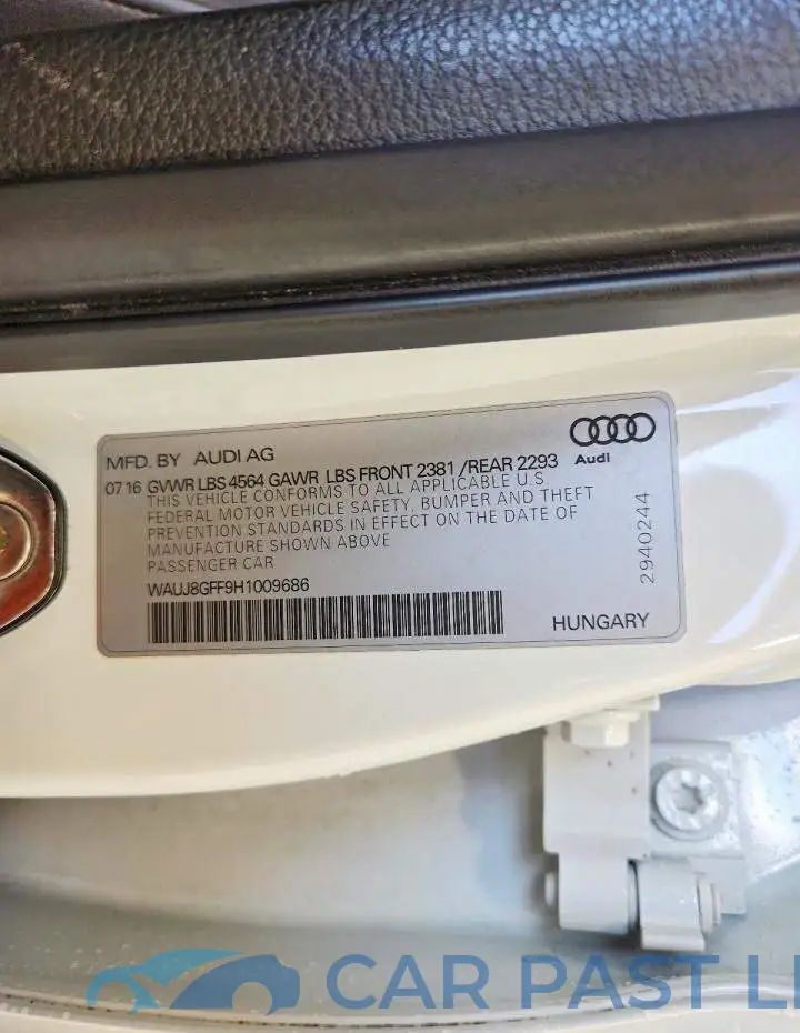 WAUJ8GFF9H1009686# 12