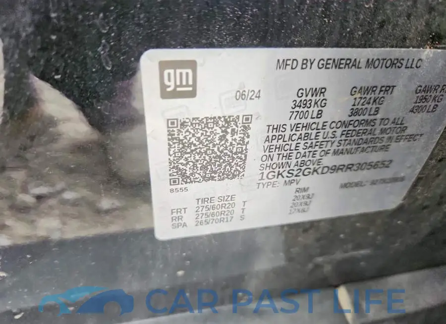 1GKS2GKD9RR305652# 13