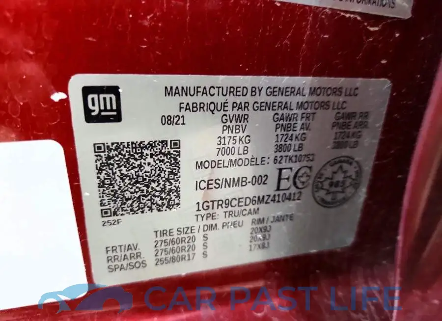 1GTR9CED6MZ410412# 12