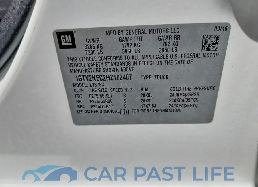 1GTV2NEC2HZ102407# 12