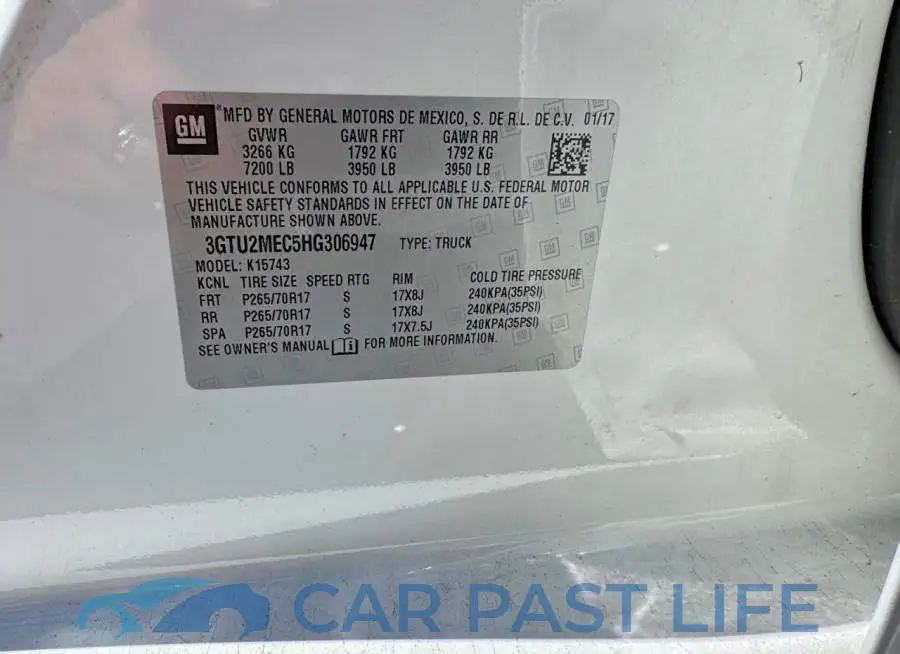 3GTU2MEC5HG306947# 12