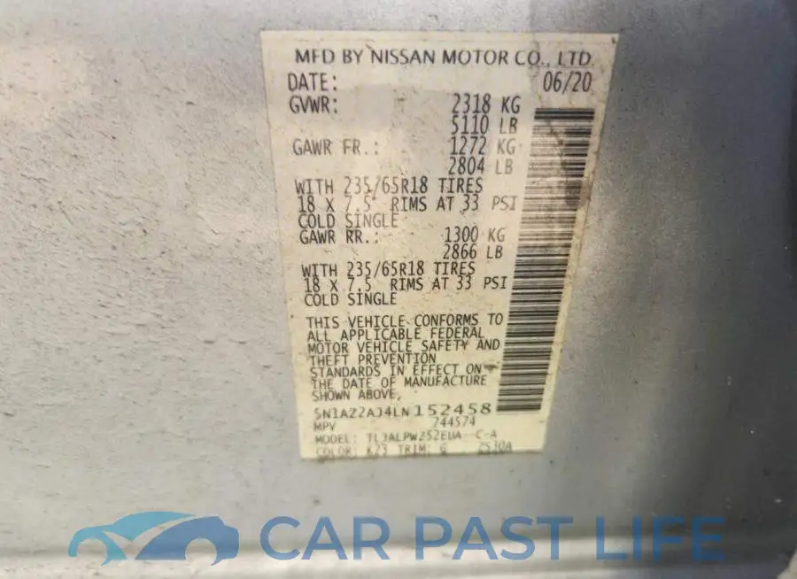 5N1AZ2AJ4LN152458# 13