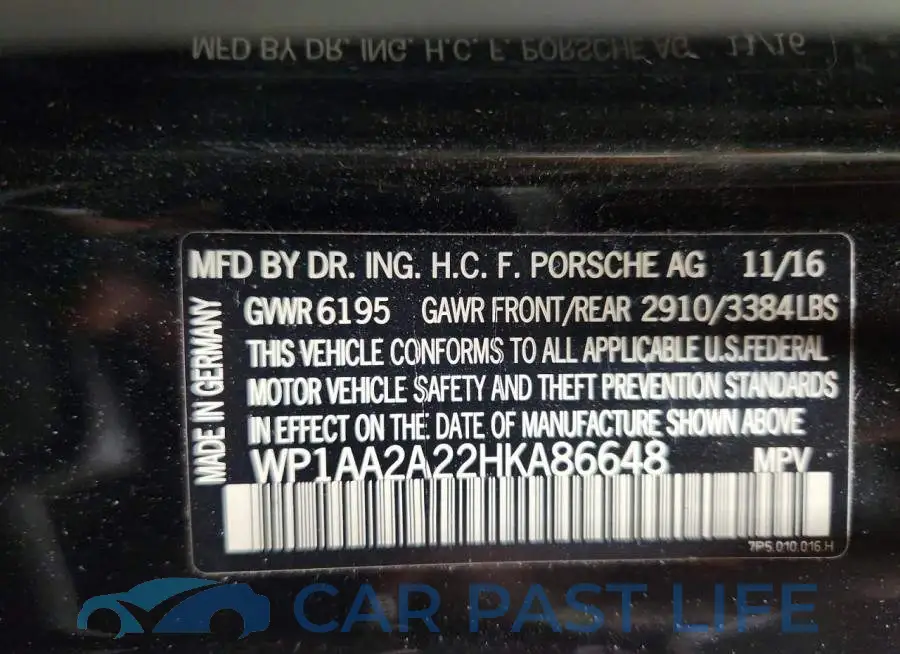 WP1AA2A22HKA86648# 13