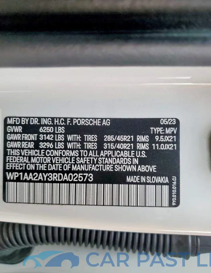 WP1AA2AY3RDA02573# 13