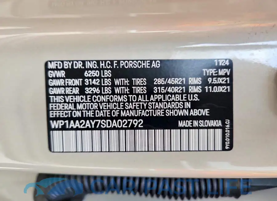 WP1AA2AY7SDA02792# 12