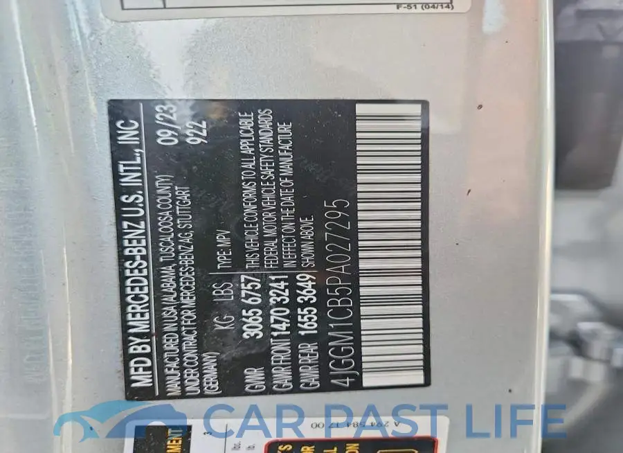 4JGGM1CB5PA027295# 12