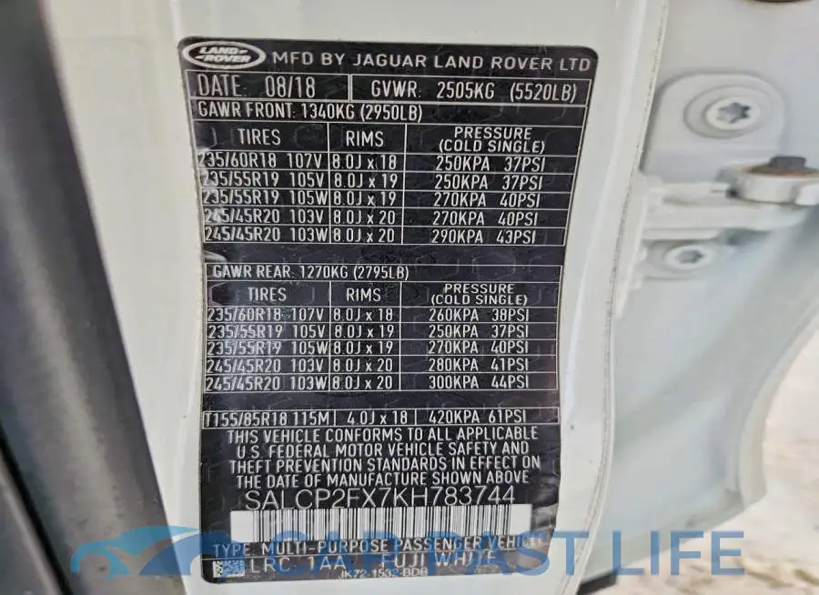 SALCP2FX7KH783744# 13