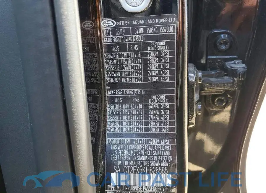 SALCT2FX5KH826585# 12