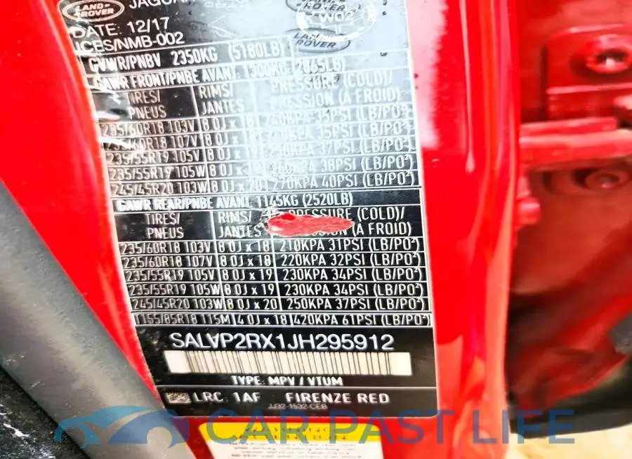 SALVP2RX1JH295912# 13