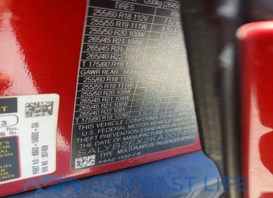 SALYB2EX2KA207459# 12