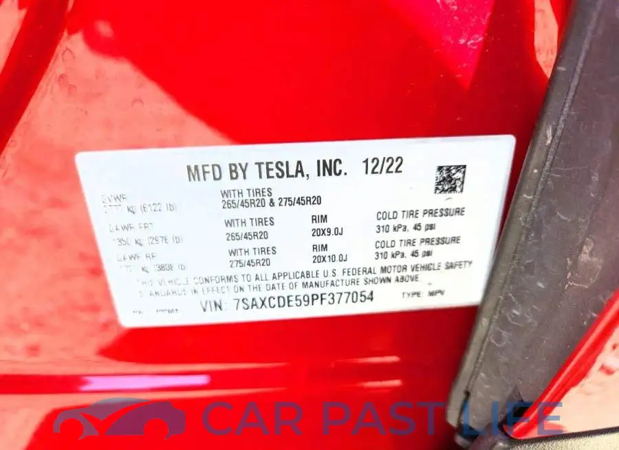 7SAXCDE59PF377054# 13