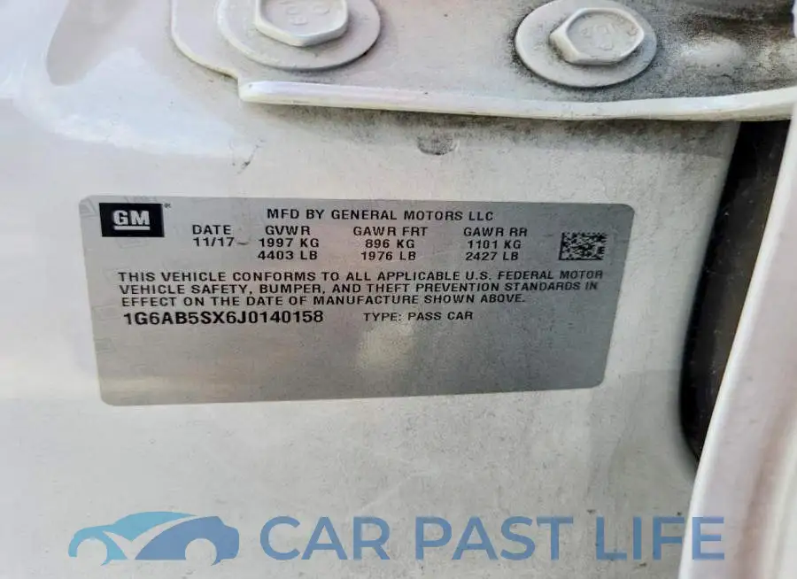 1G6AB5SX6J0140158# 12