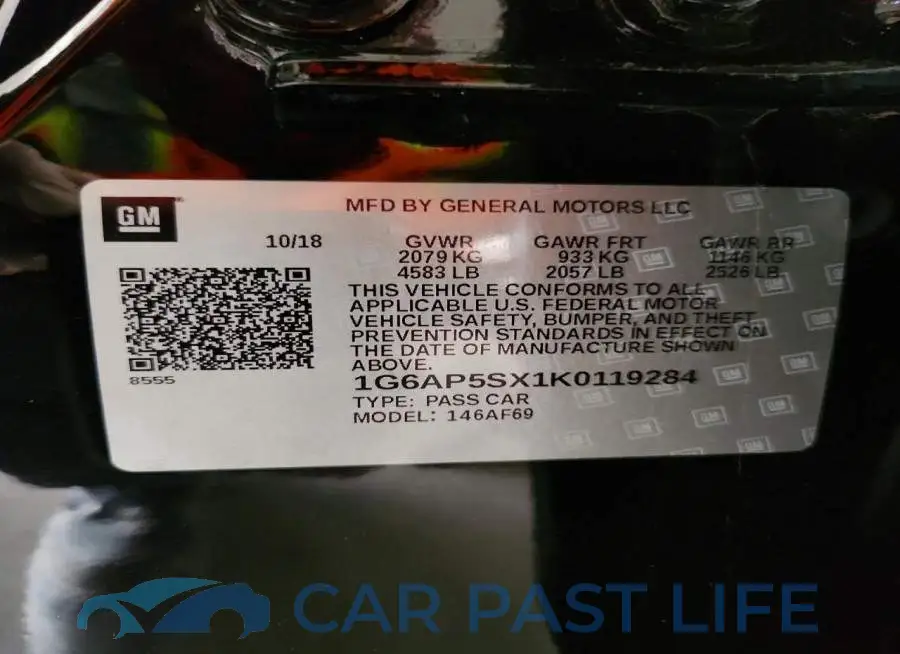 1G6AP5SX1K0119284# 12