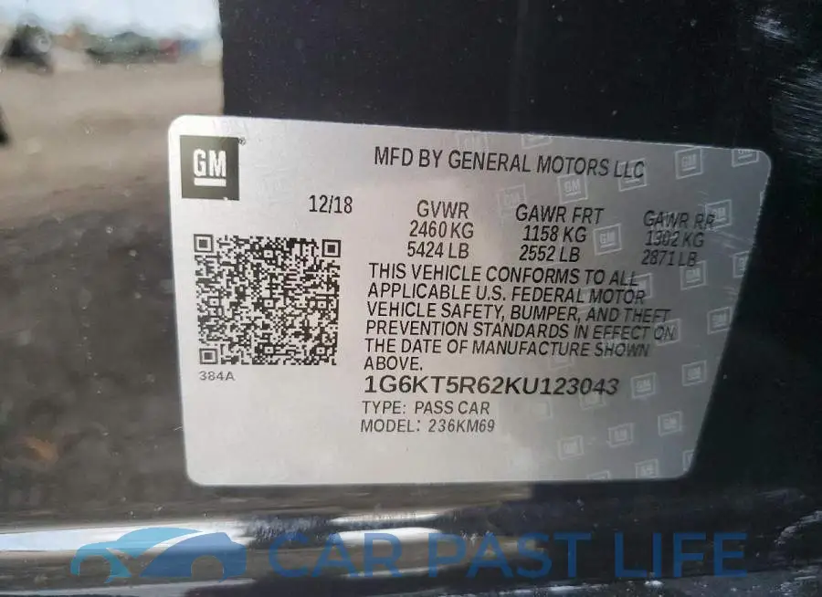 1G6KT5R62KU123043# 12