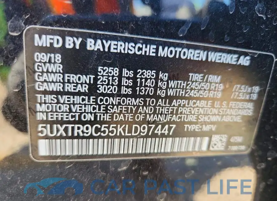 5UXTR9C55KLD97447# 13