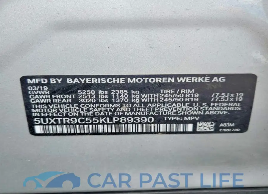 5UXTR9C55KLP89390# 13