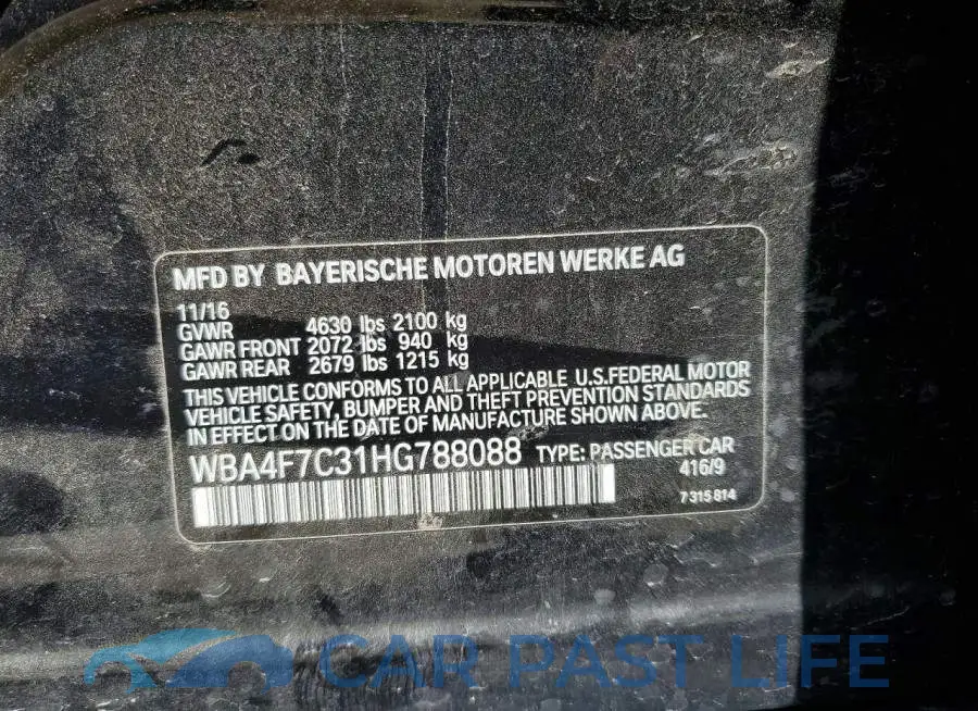 WBA4F7C31HG788088# 13