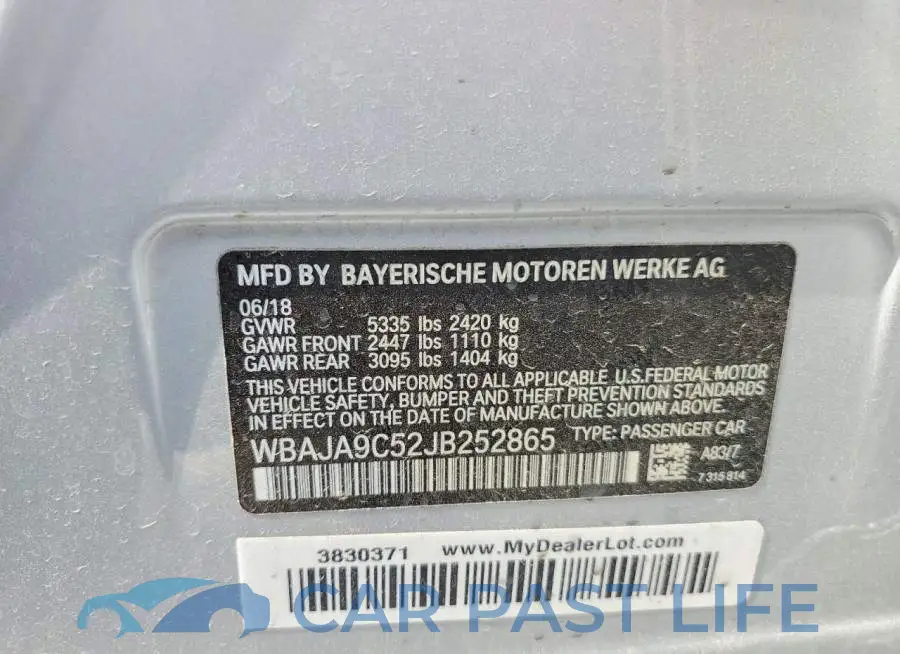 WBAJA9C52JB252865# 13