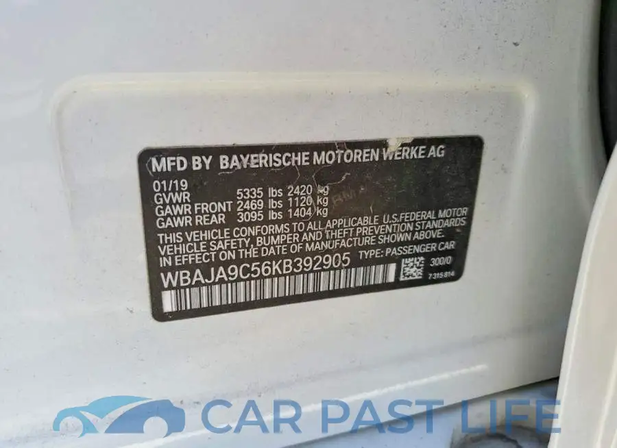 WBAJA9C56KB392905# 12