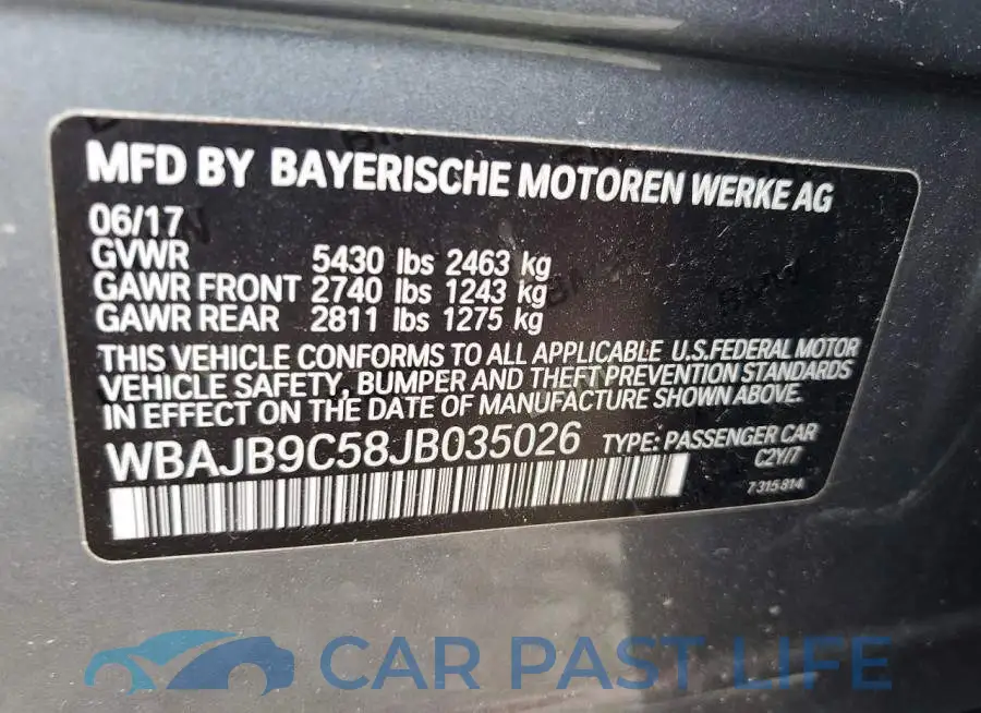WBAJB9C58JB035026# 12