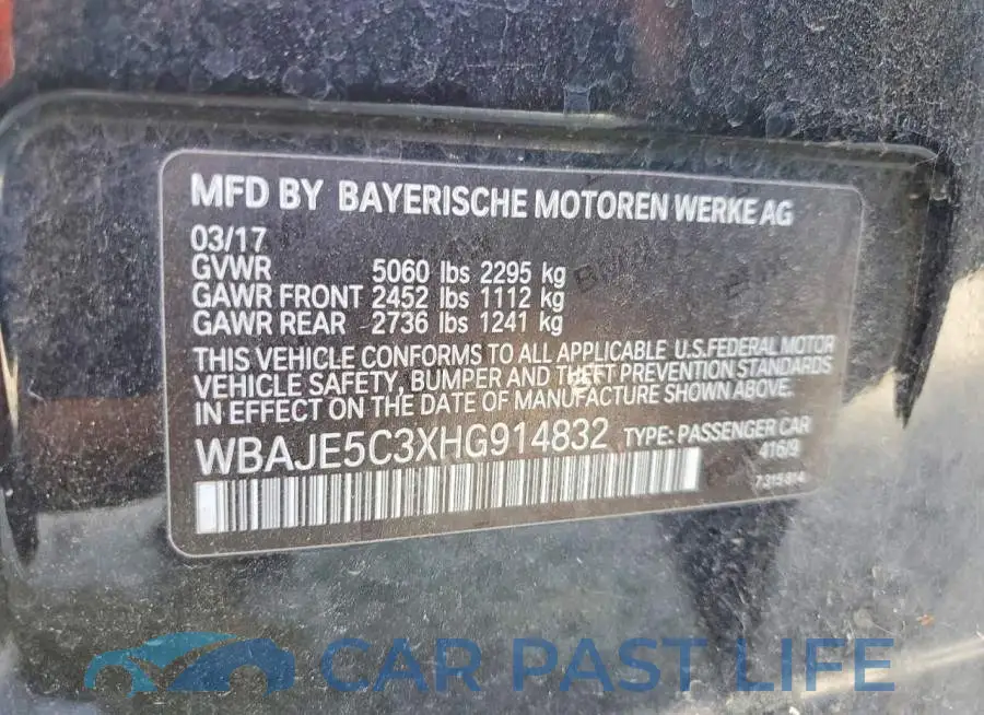 WBAJE5C3XHG914832# 12