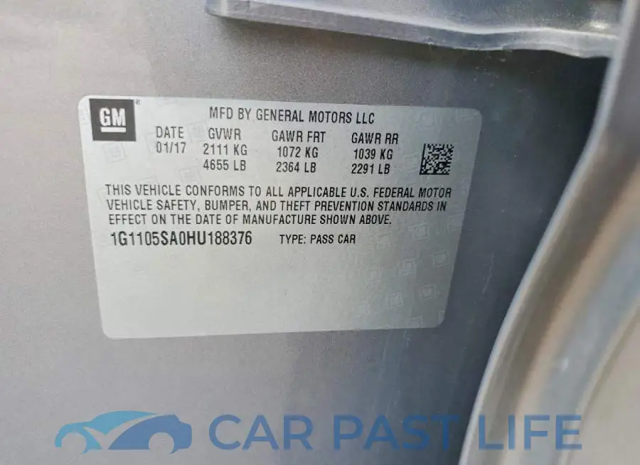 1G1105SA0HU188376# 12