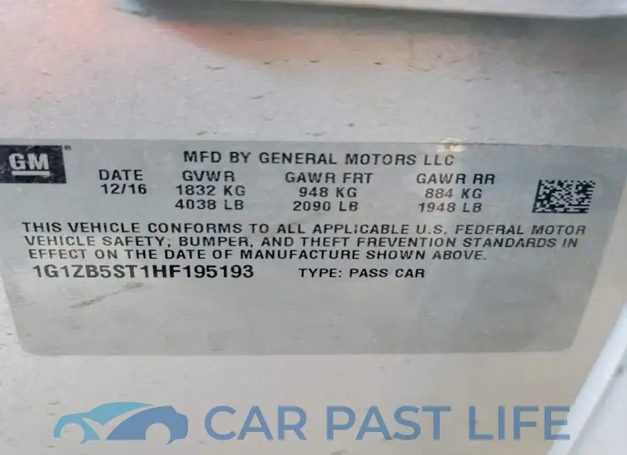 1G1ZB5ST1HF195193# 12
