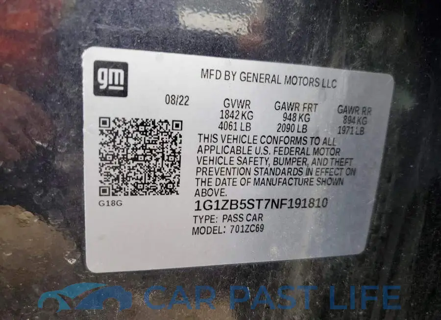1G1ZB5ST7NF191810# 13