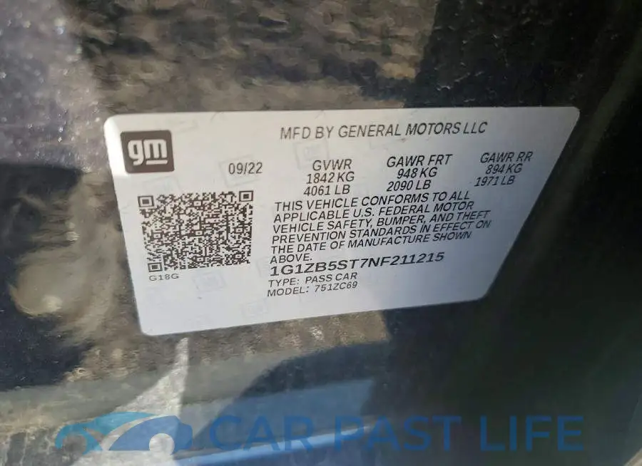 1G1ZB5ST7NF211215# 12