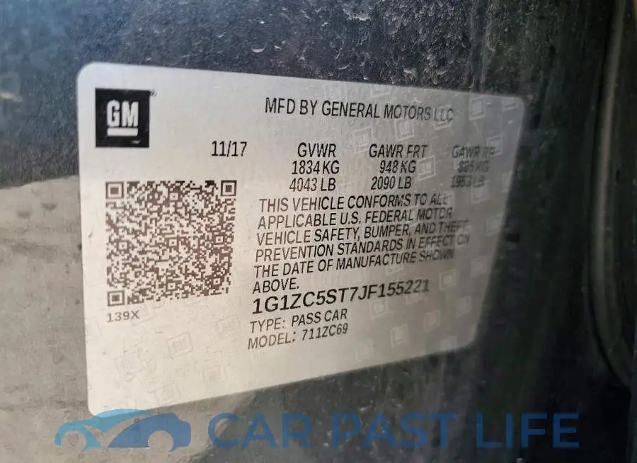 1G1ZC5ST7JF155221# 12