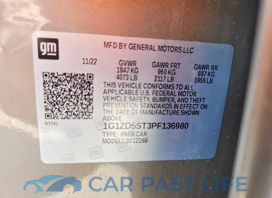 1G1ZD5ST3PF136980# 12