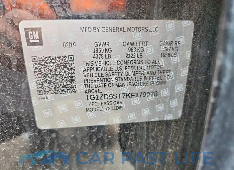 1G1ZD5ST7KF179078# 13