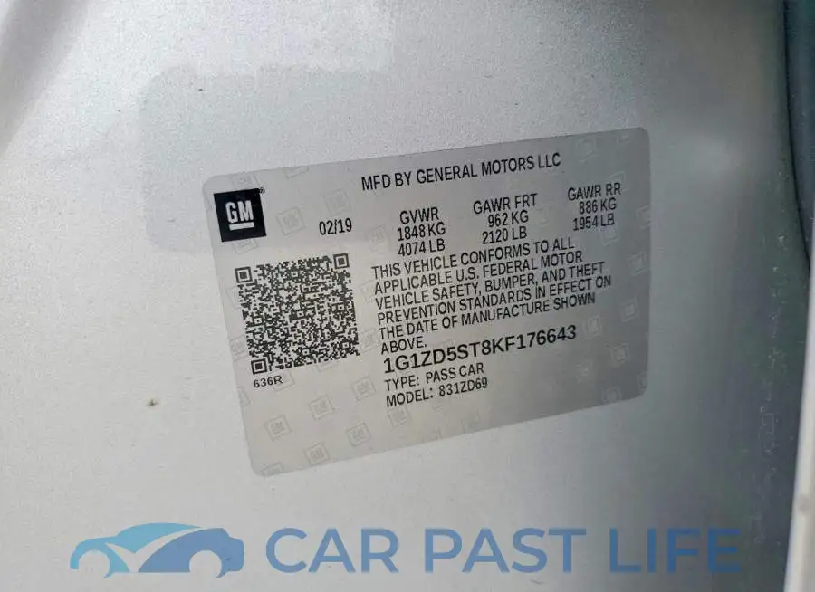 1G1ZD5ST8KF176643# 12