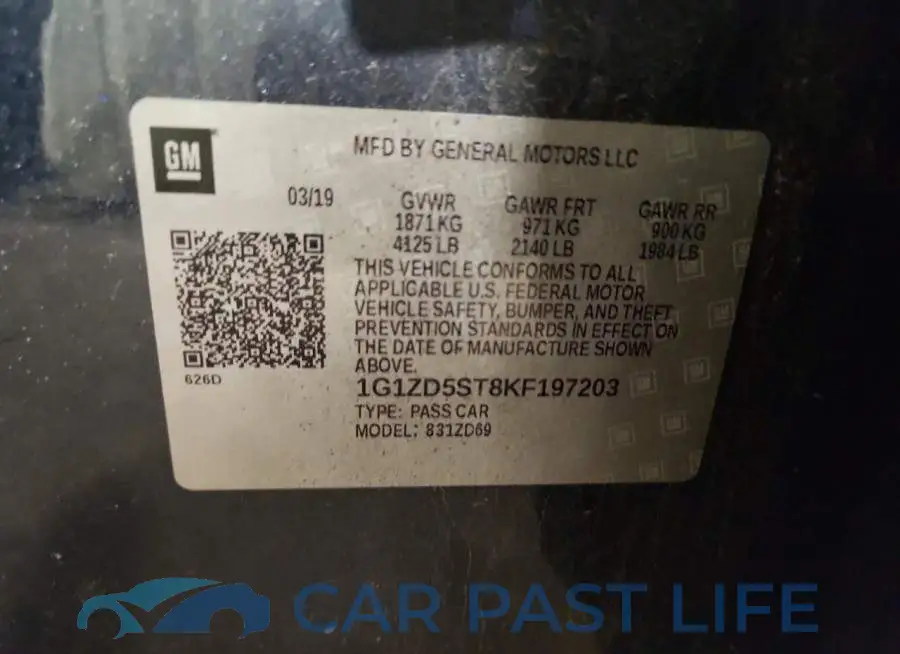 1G1ZD5ST8KF197203# 12