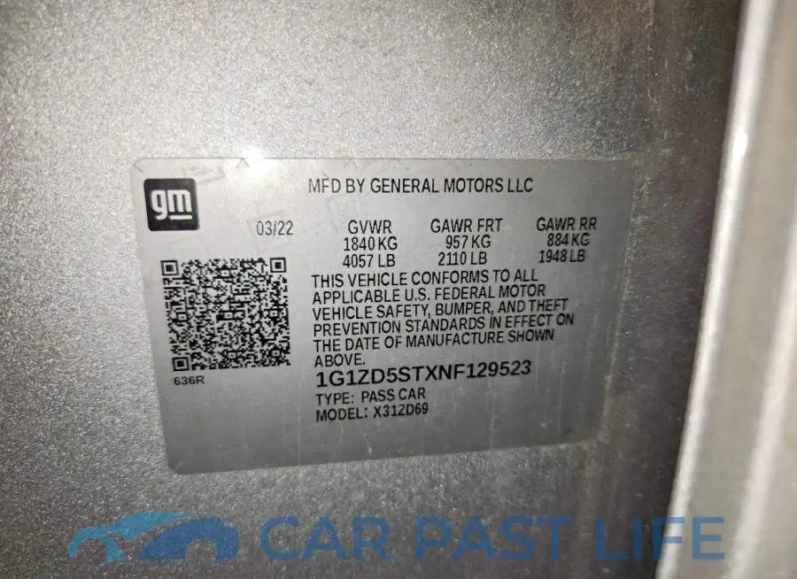 1G1ZD5STXNF129523# 12