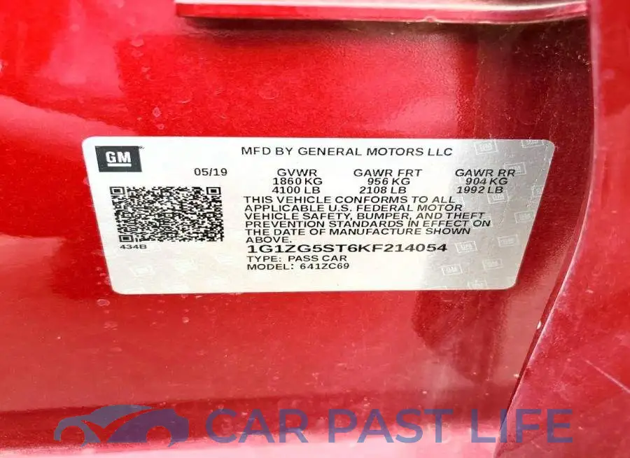 1G1ZG5ST6KF214054# 12