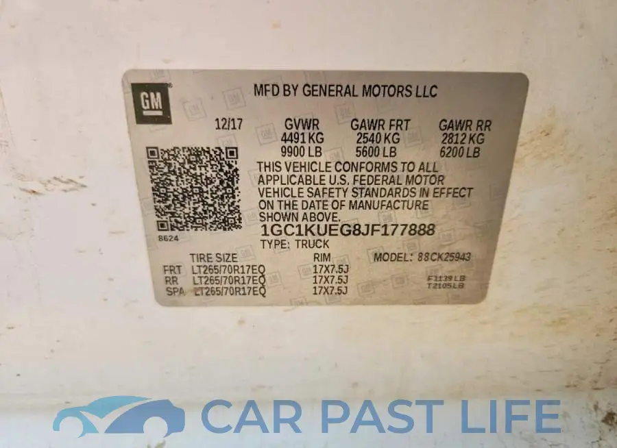 1GC1KUEG8JF177888# 12