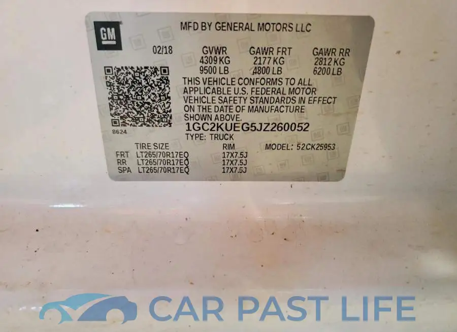 1GC2KUEG5JZ260052# 12