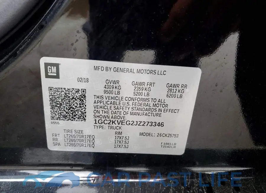 1GC2KVEG2JZ273346# 13