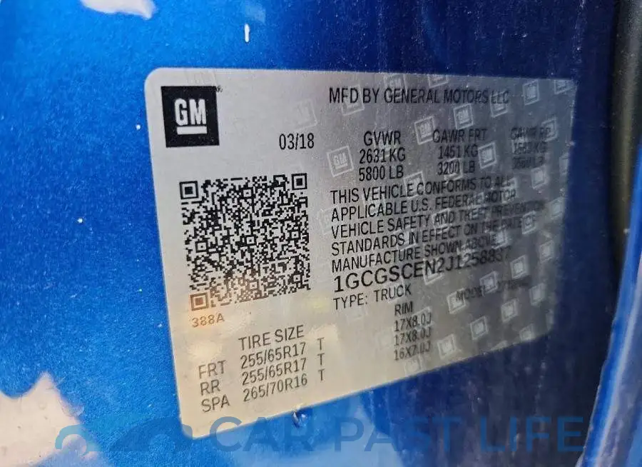 1GCGSCEN2J1258837# 12