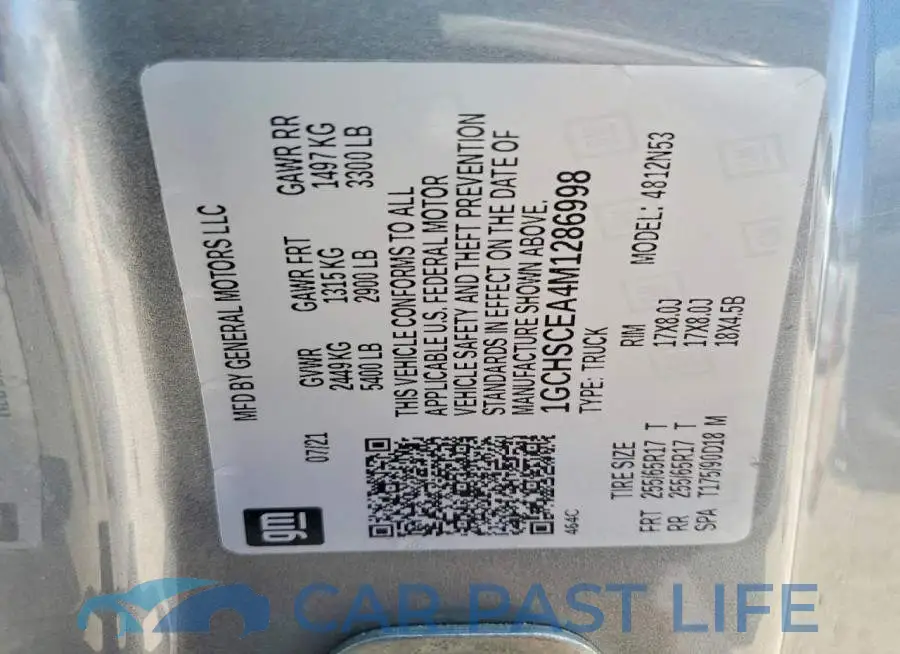 1GCHSCEA4M1286998# 12