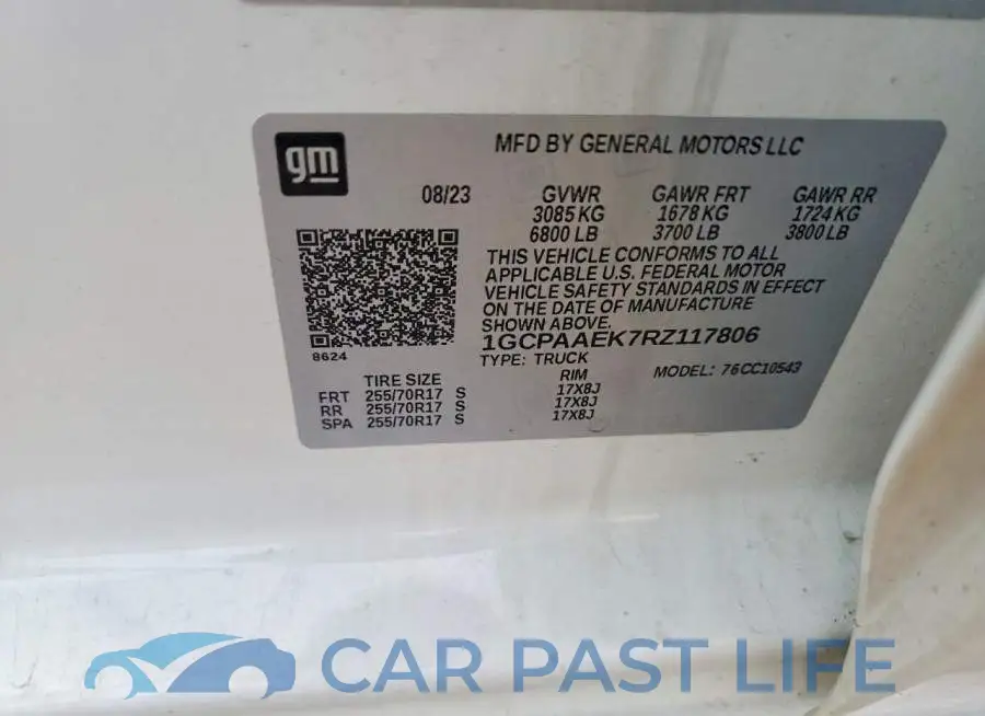 1GCPAAEK7RZ117806# 12