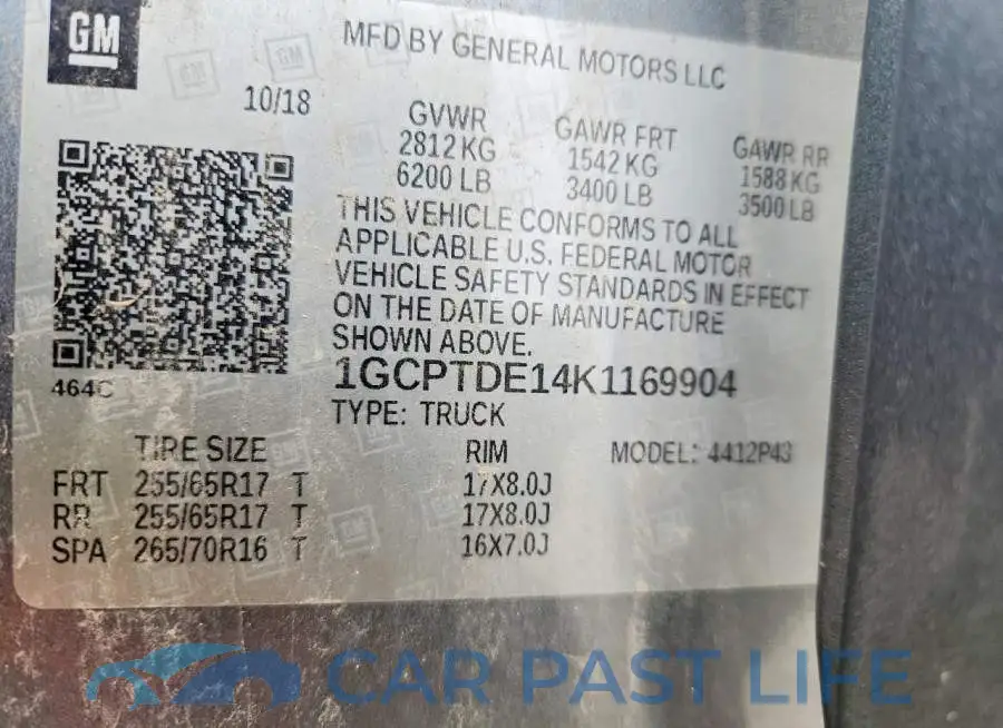 1GCPTDE14K1169904# 12