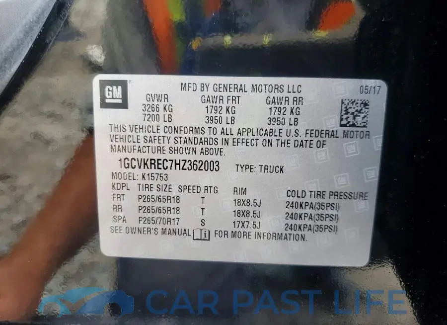1GCVKREC7HZ362003# 12