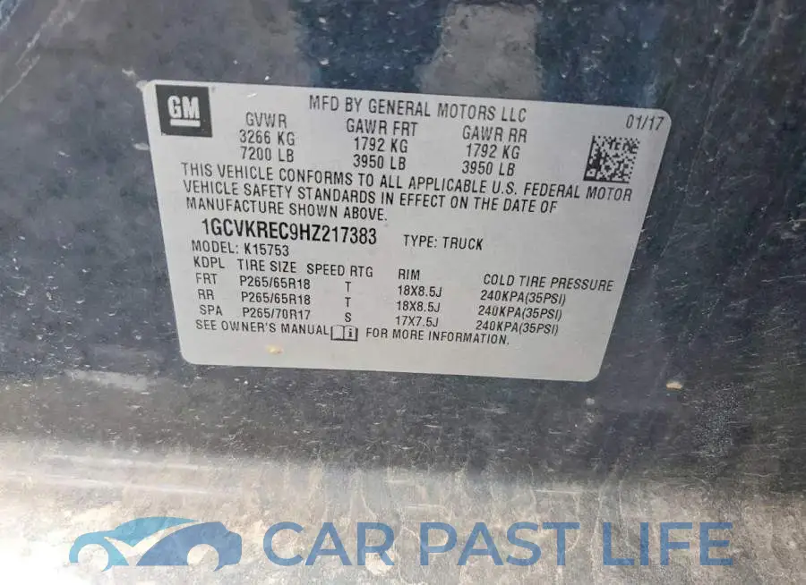 1GCVKREC9HZ217383# 12