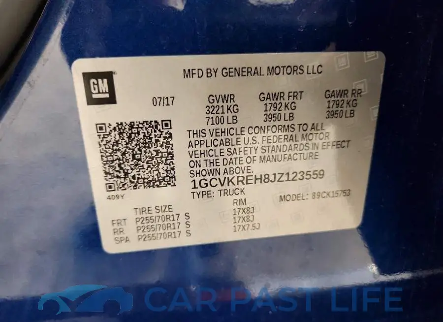 1GCVKREH8JZ123559# 12